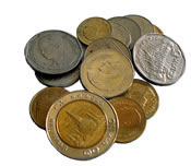 various thai coins (thai baht)